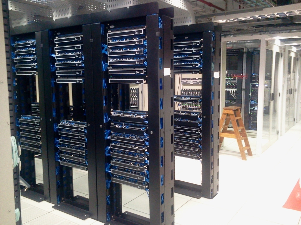 Rows of servers in a data center, representing AI computing infrastructure